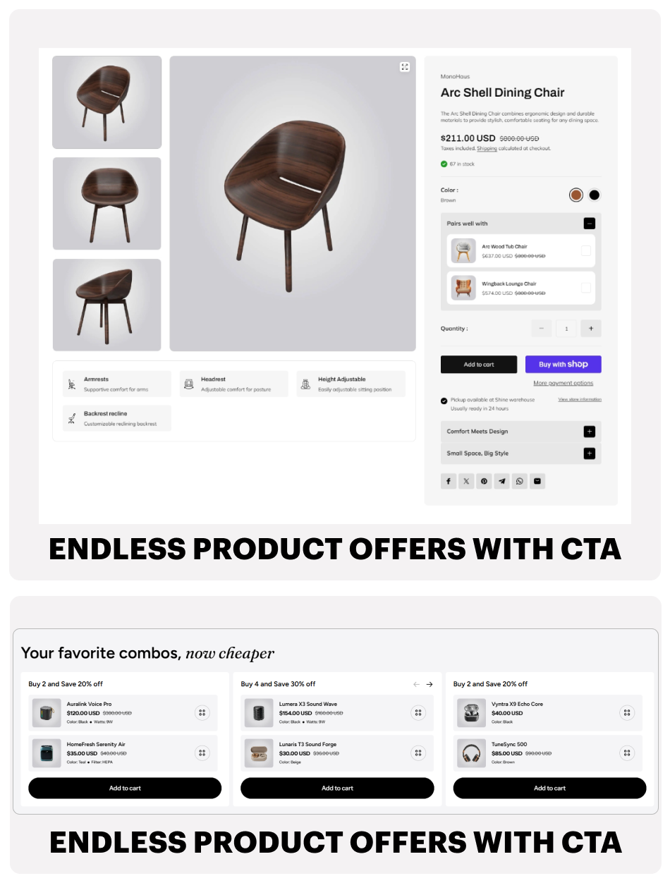 ENDLESS PRODUCT OFFERS WITH CTA