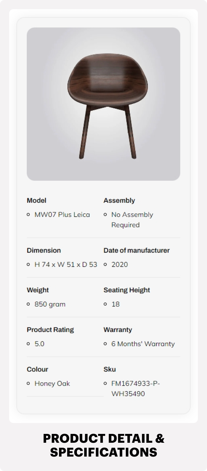 DESCRIPTIVE & EASY READ PRODUCT DETAIL