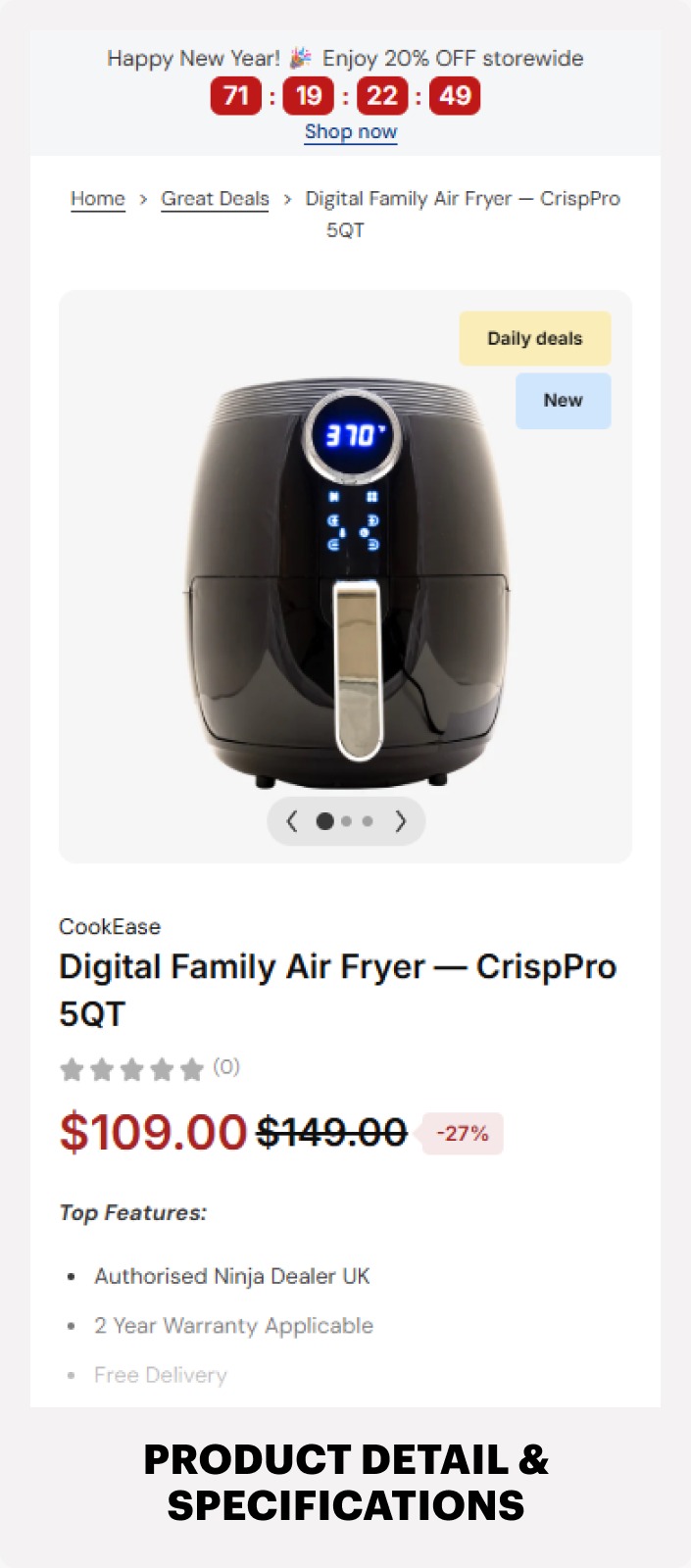 DESCRIPTIVE & EASY READ PRODUCT DETAIL